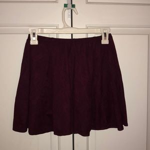 Suede mini skirt